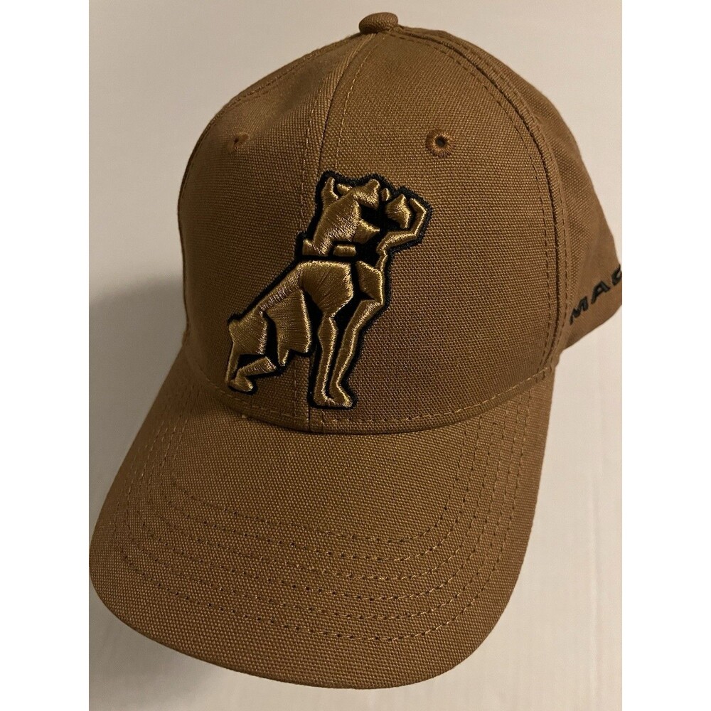 NEW Mack Truck Bulldog Logo SnapBack Hat Cap Tan Brown NWOT One Size Adjustable